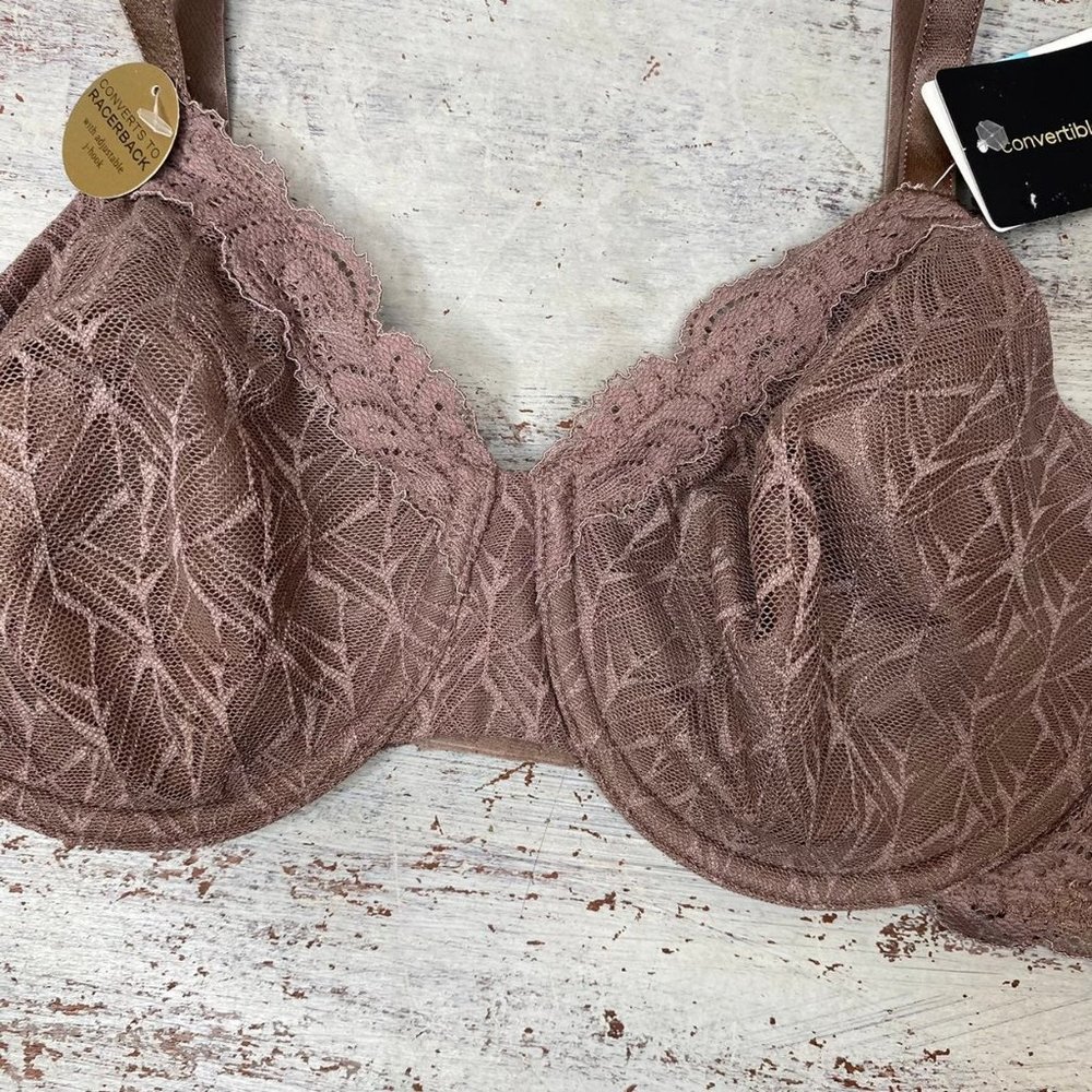 NEW Wacoal Taupe Lace Unlined Bra 34C 855295 - Picture 2 of 8